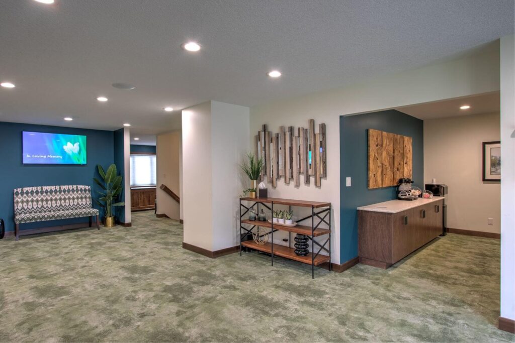 Reception Area – We have added a reception area to provide families with a comfortable and convenient space to gather with friends and family and feel at home. Whether you choose a reception after the service or as part of the visitation, we can arrange for a catered meal, appetizers, dessert assortment or provide freshly baked cookies and coffee for your loved ones to enjoy.